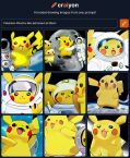 Pokemon Pikachu like astronaut at Moon